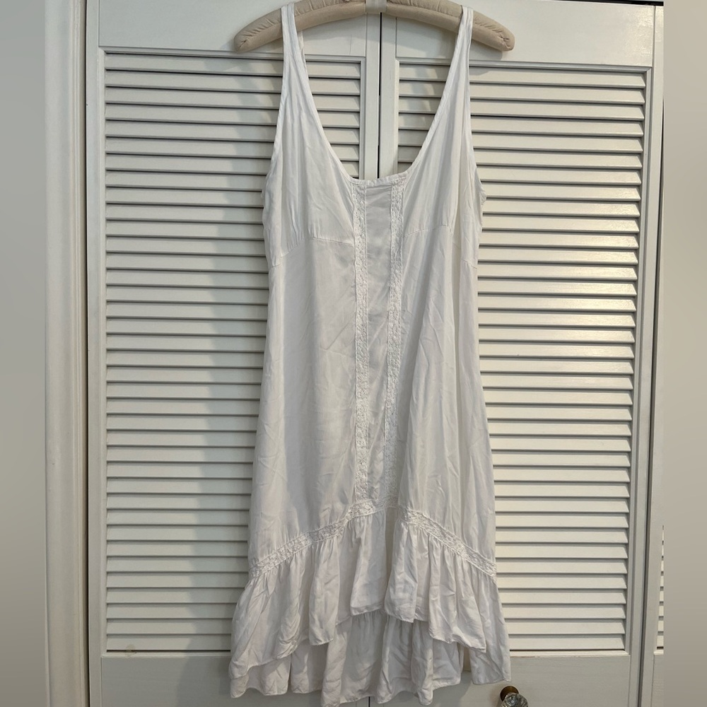 American Eagle slip dress one size nwot white high lo hem scoop neck